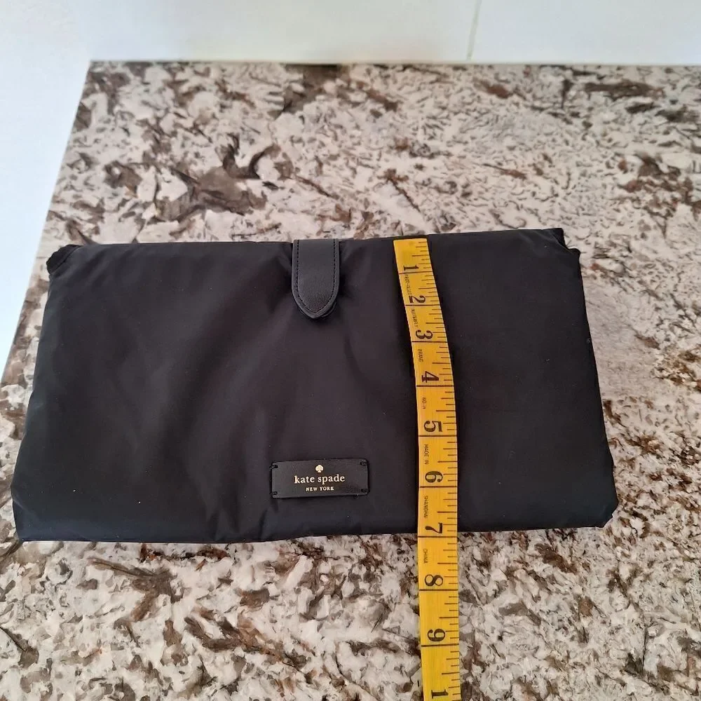 Kate spade black nylon baby portable‎ travel diaper chsnging pad